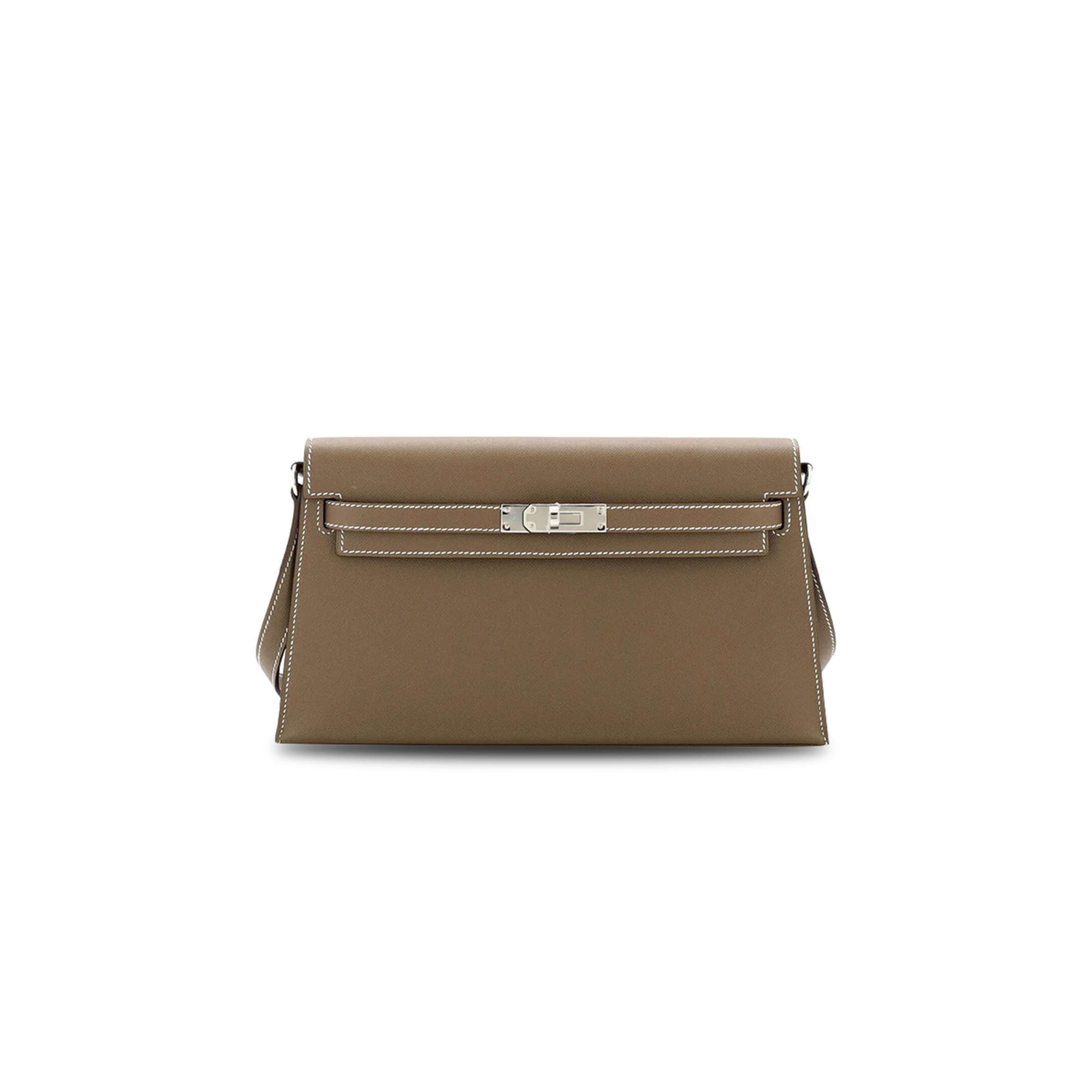 H**mes master kelly elan madame elephant grey silver buckle shoulder bag (27.5*15*5cm)